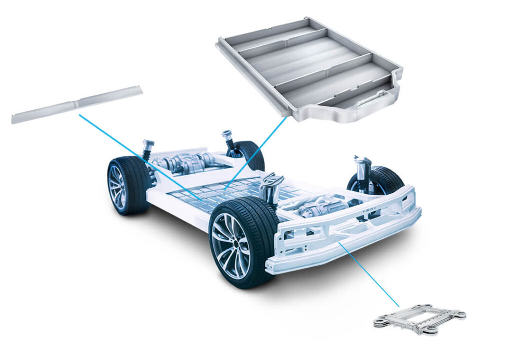 Different parts in a car produced by using extrusion machining is showcased.